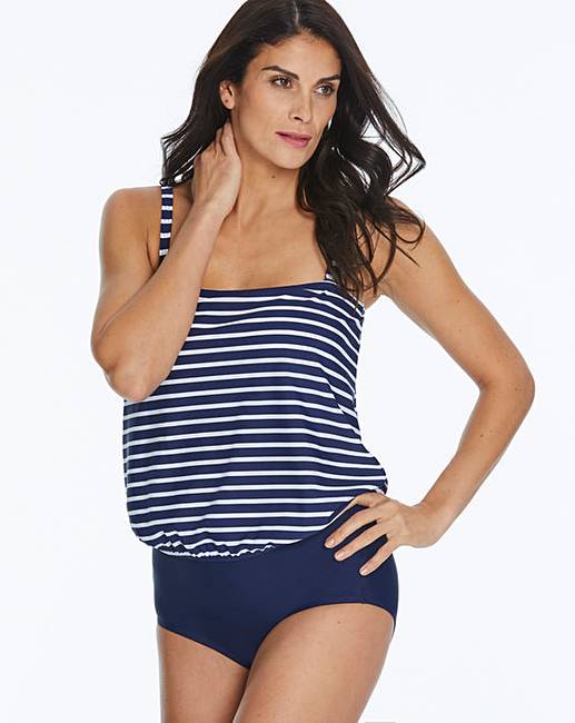 Navy Stripe Multiway Shaping Blouson Set