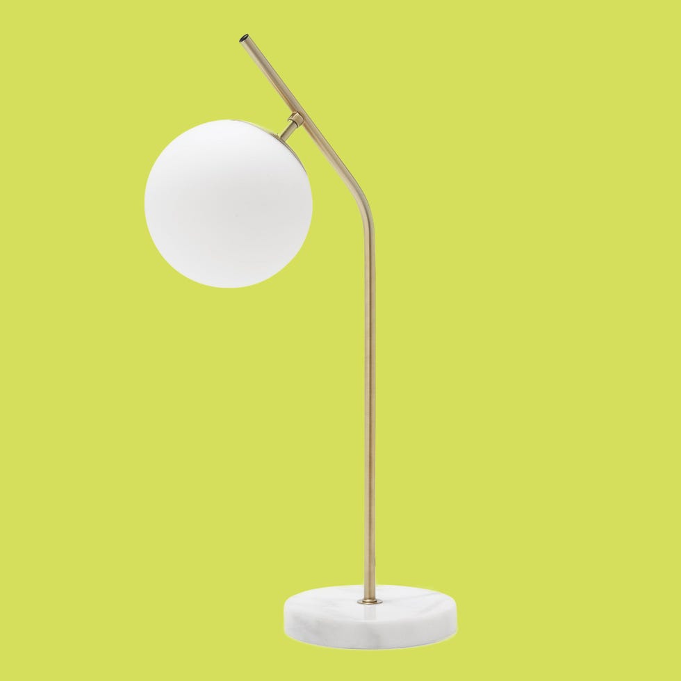 MoDRN Glam Antique Brass and Marble Desk Lamp