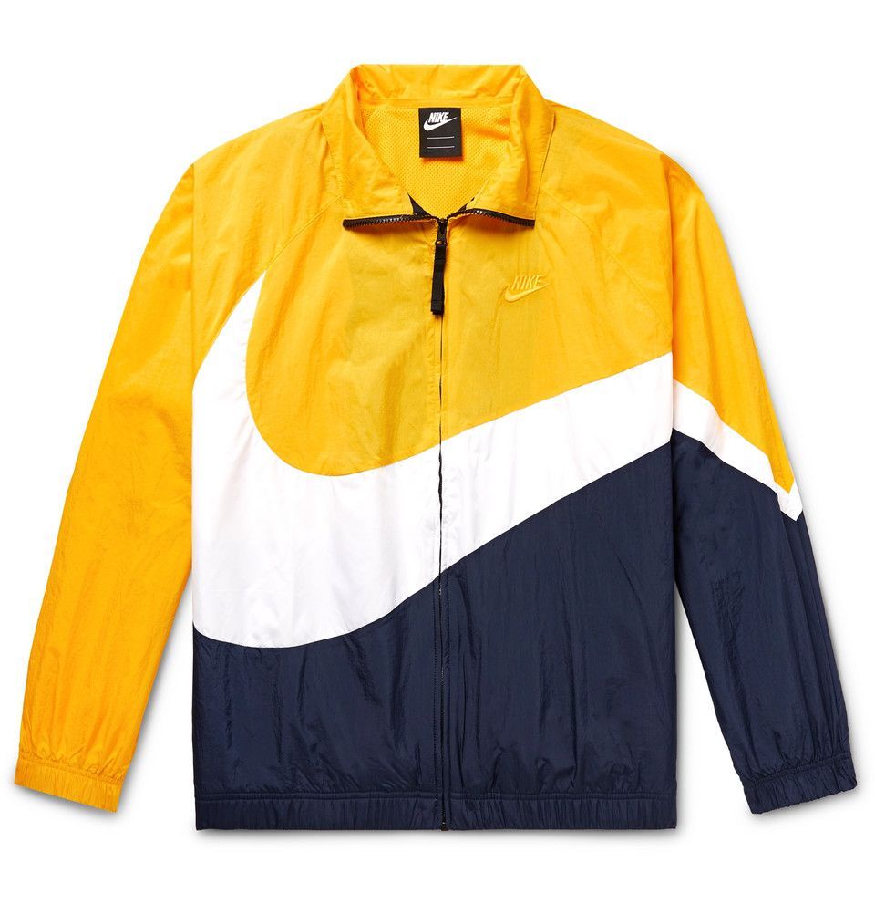 Nike Logo-Print Colour-Block Nylon Track Jacket