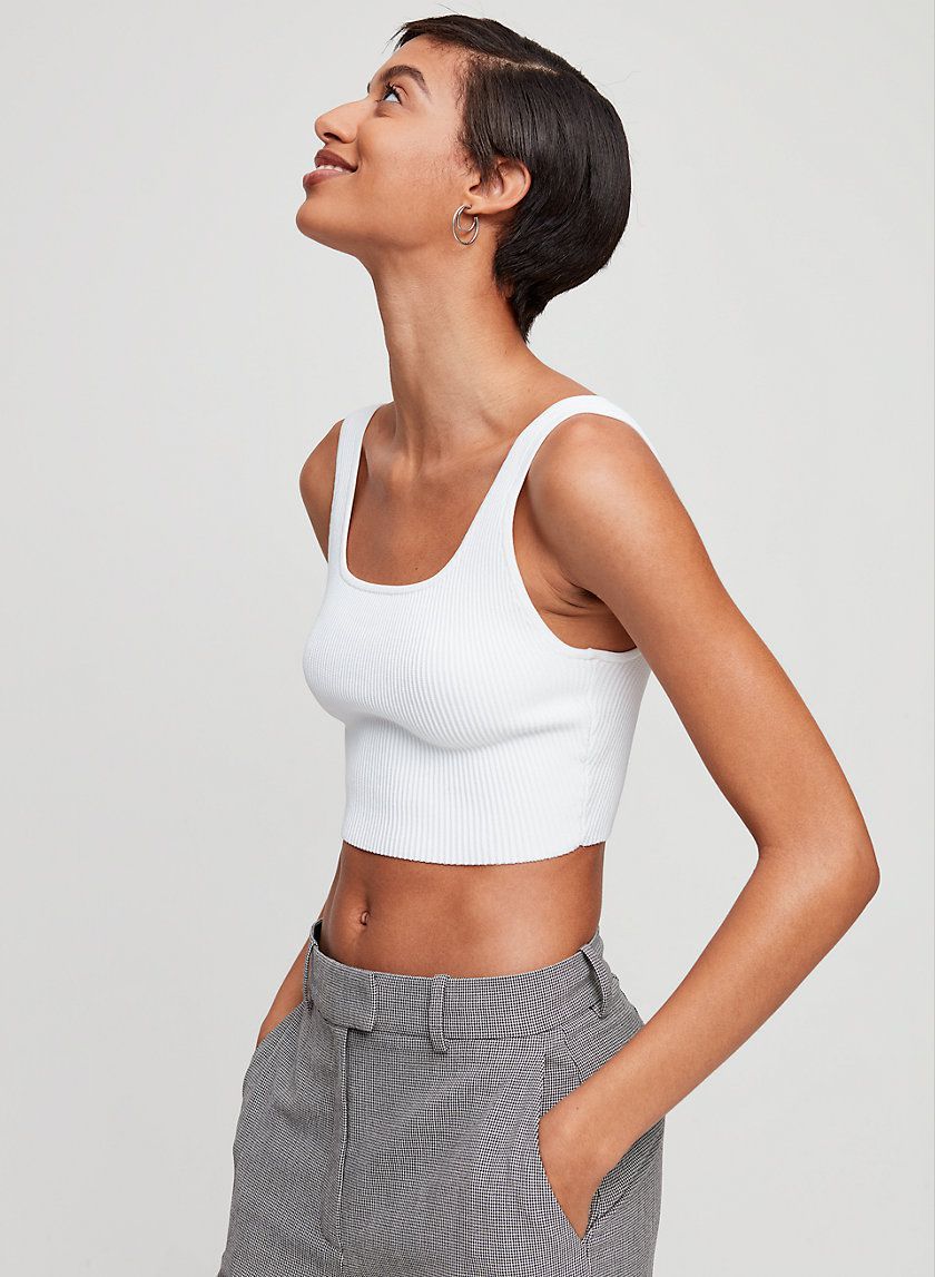 Cropped, ribbed tank top