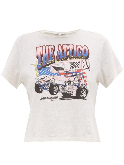 X The Attico logo-print cotton T-shirt