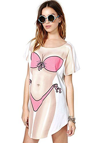 Bikini Print T-Shirt Dress