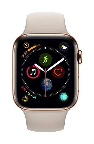 Apple Watch Series 4 (GPS + Cellular, 44mm) - Gold Stainless Steel Case with Stone Sport Band