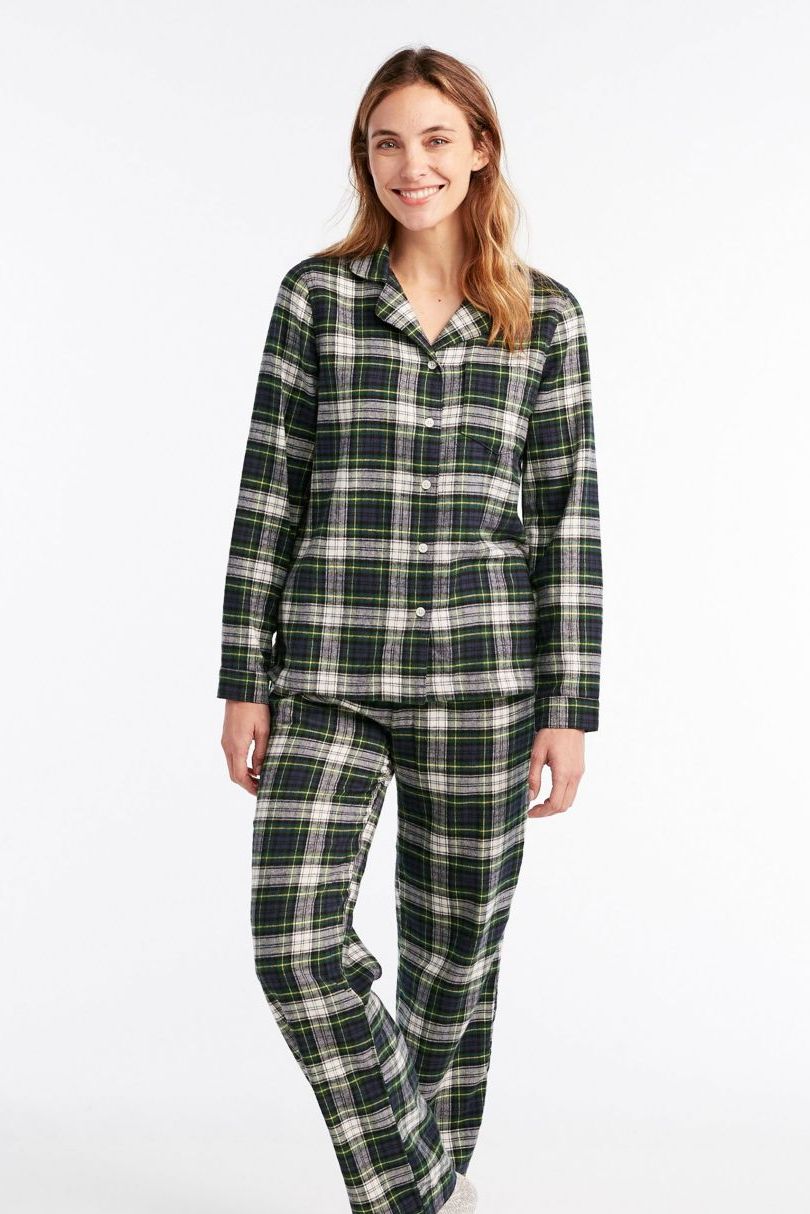 Ladies Tartan Brushed Cotton Pyjamas