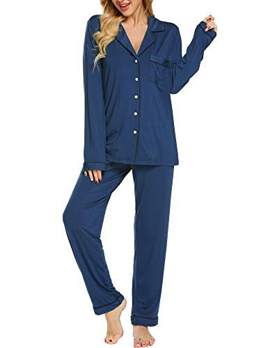 Womens Clothing Nightwear and sleepwear Pyjamas Nap Classic Trimmed Silk Set in Cobalt-Blue Blue 