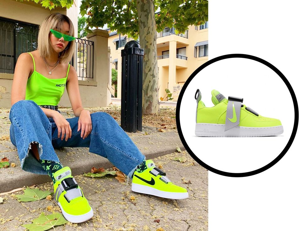 Buy the Nike Air Force 1 Utility Volt 2 Neon Yellow Sneakers