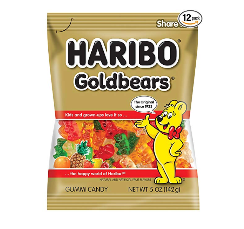 Haribo Gummi Candy, Original Gold-Bears, 5-Ounce Bags (Pack of 12)