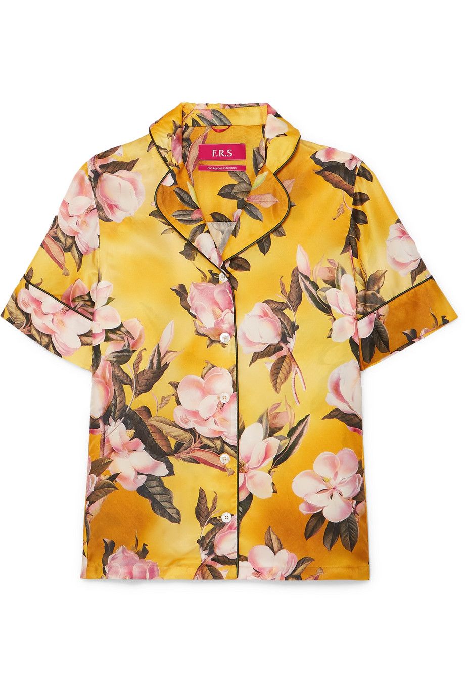 Bendis Floral-Print Satin-Twill Shirt