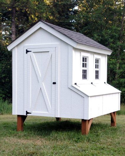 White Barn-Style Chicken Coop Plans