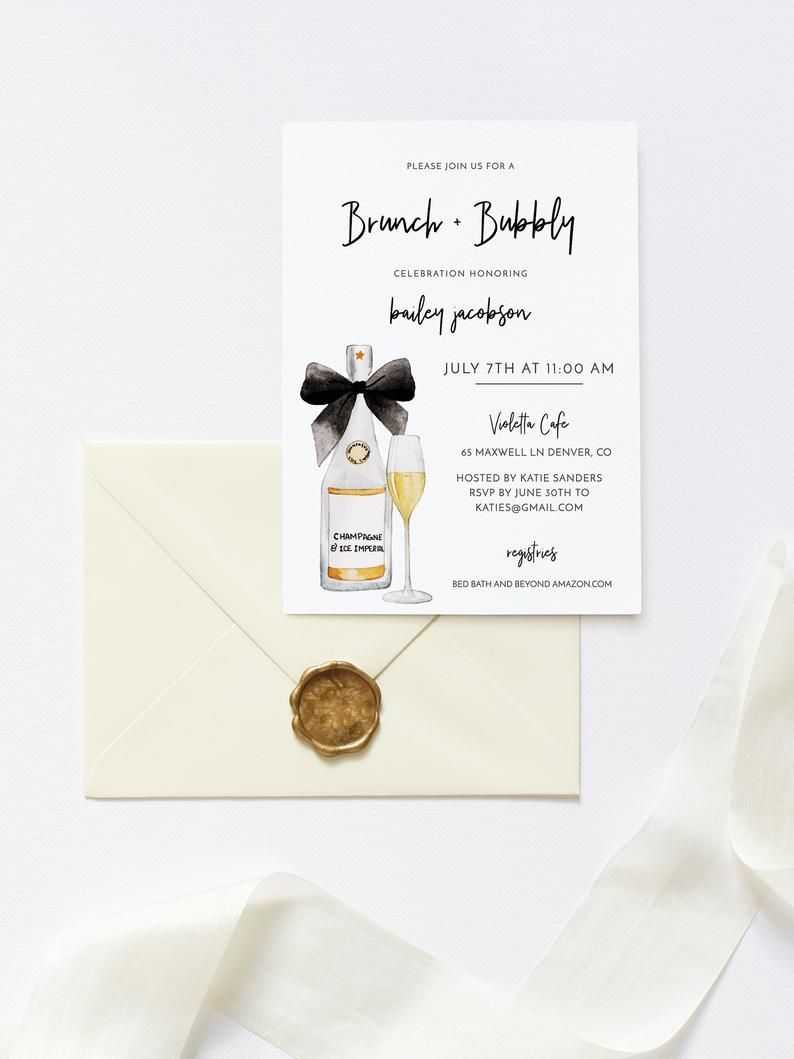 Champagne DIY Bridal Shower Invitation Template