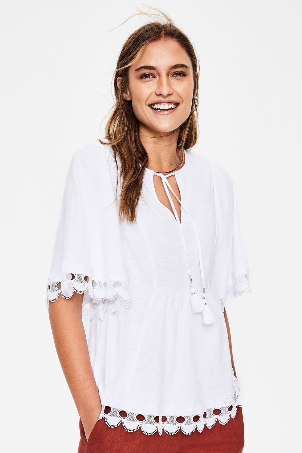 Ayla Jersey Top - White