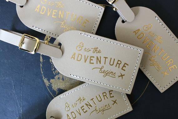 "And So the Adventure Begins" Luggage Tags 