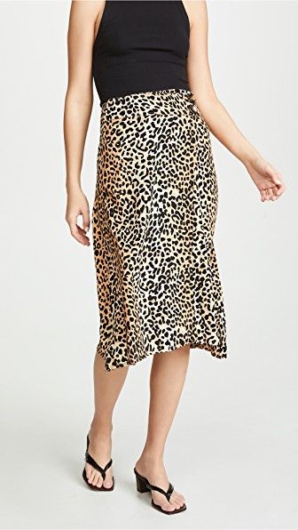 leopard midi skirt silk