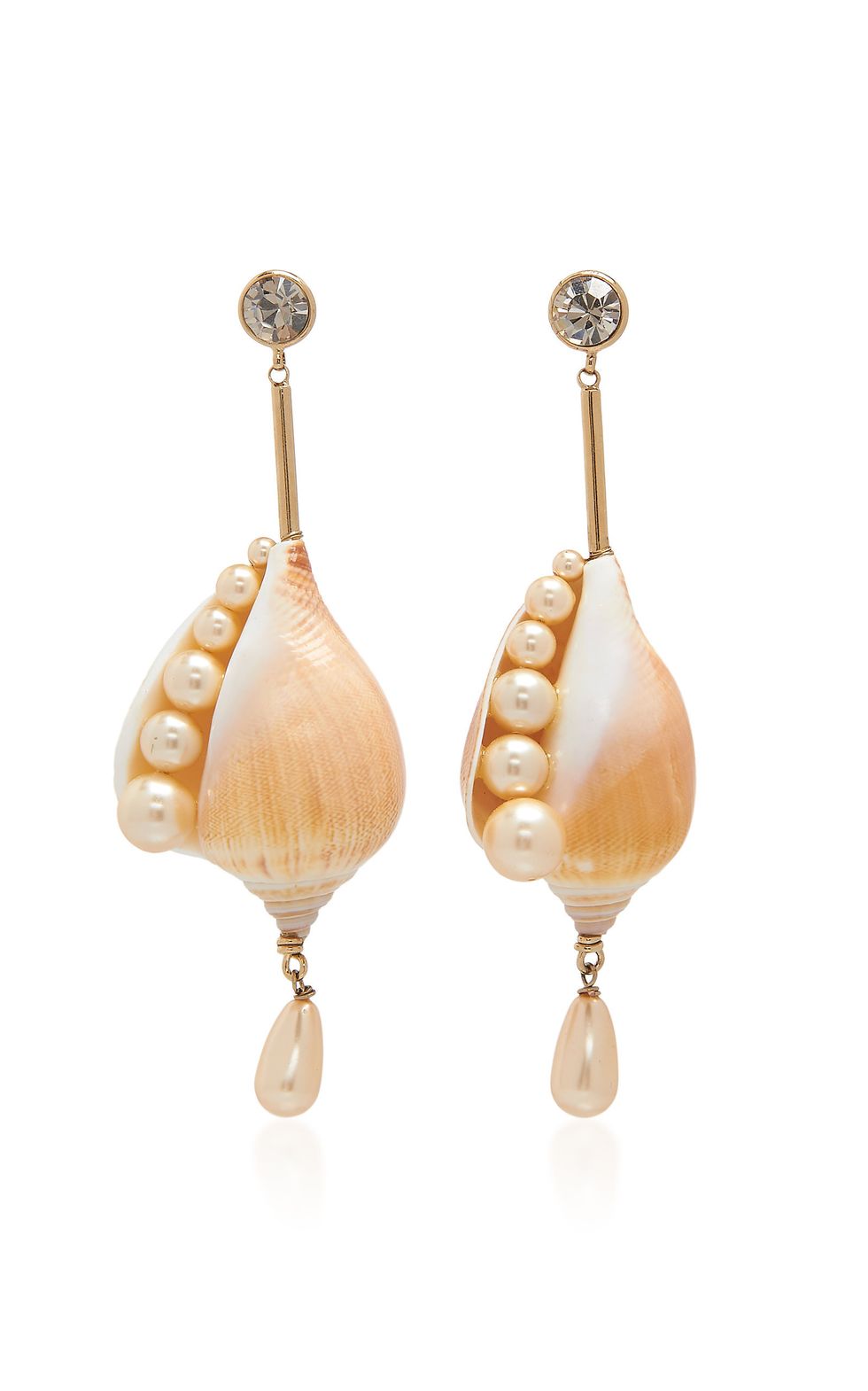 Crystal, Shell And Faux Pearl Earrings