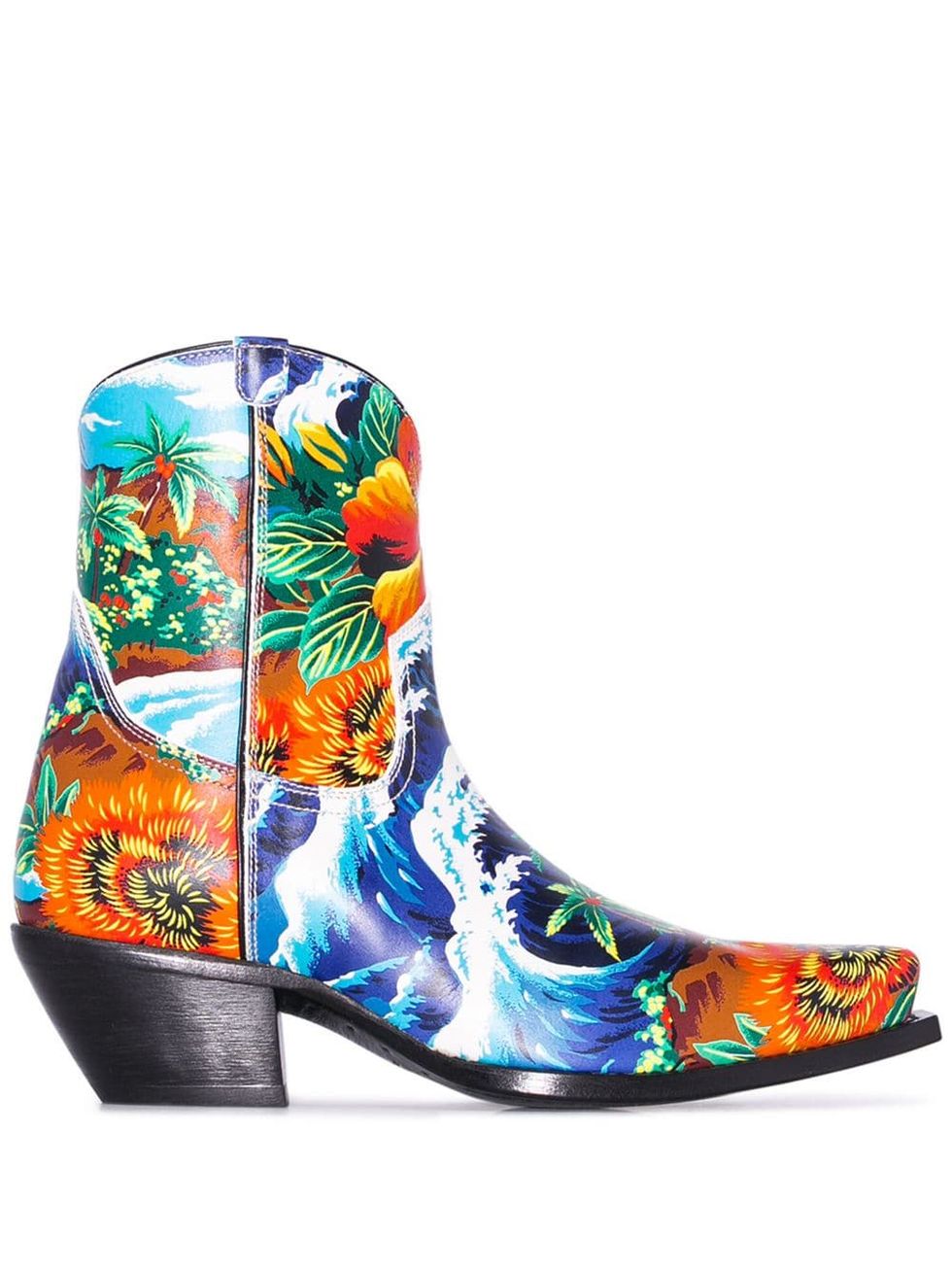 Printed Leather Boots