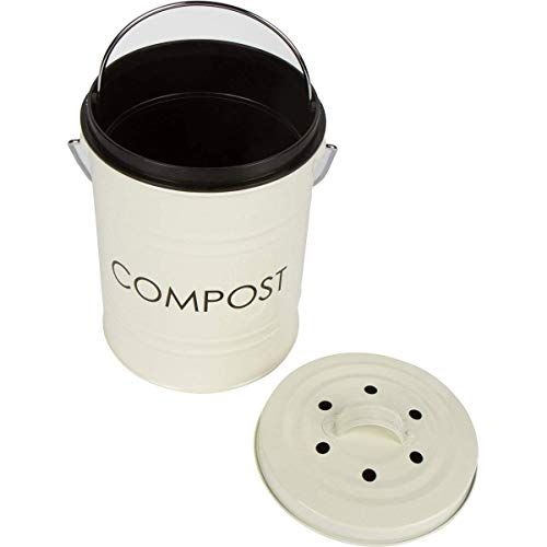 Kitchen Compost 50x compostable bags Mini Red Metal Compost Caddy 