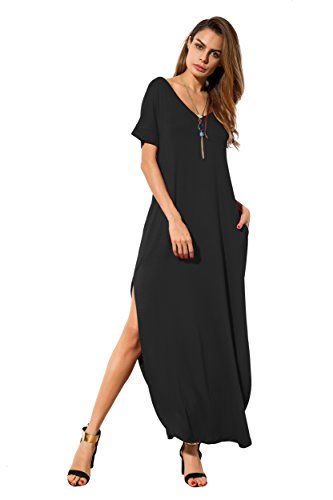 Short sleeve hotsell split maxi dress