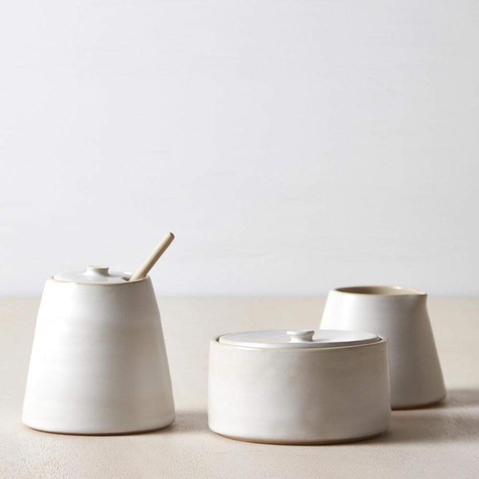 暖白色陶瓷蜂蜜罐、糖罐、奶泡壺，約NT. 7,960