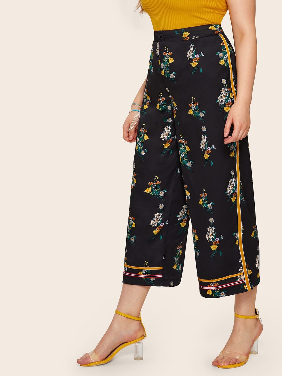 Wide Leg Floral Print Pants