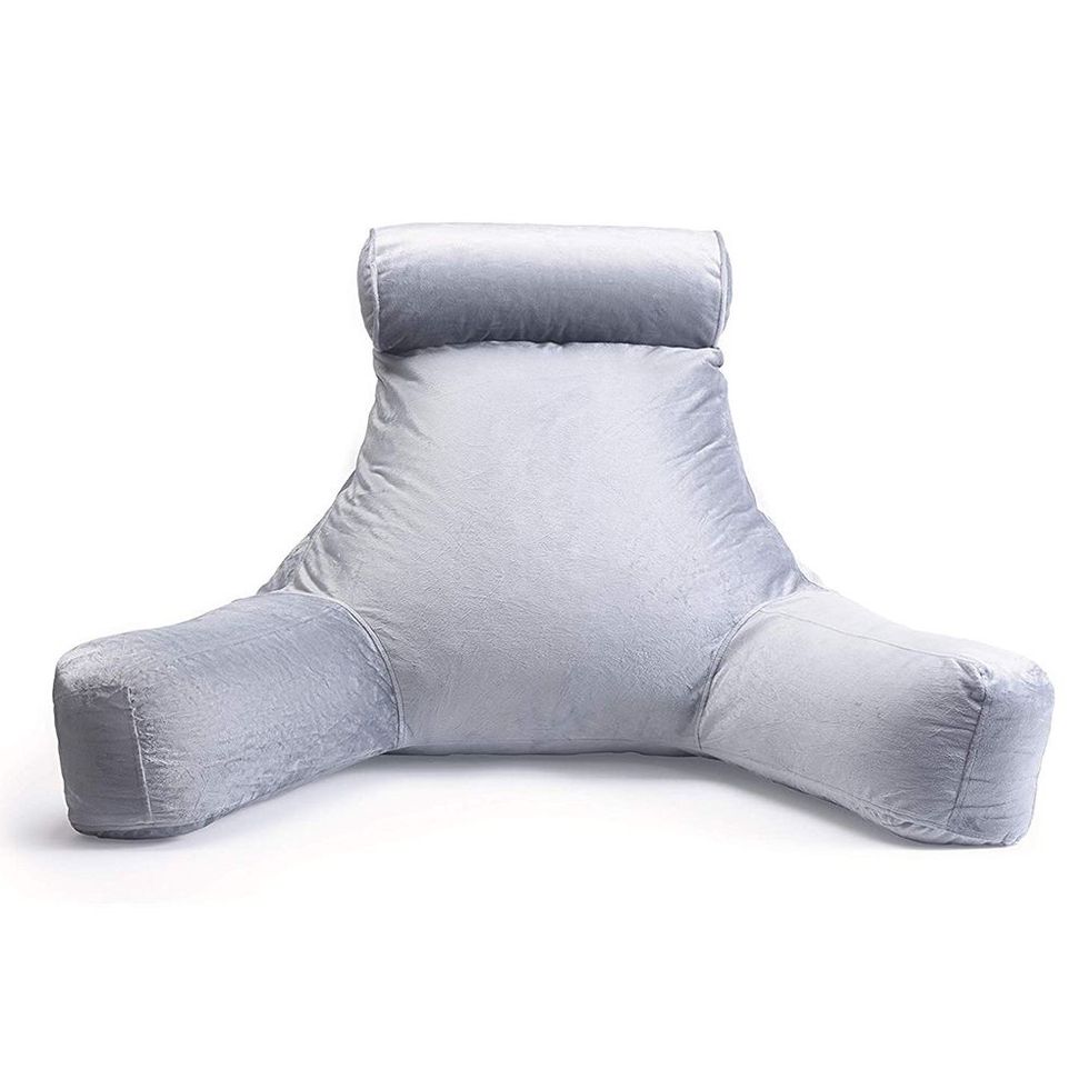 Nestl Reading Pillow Large Bed Pillow, Back Pillow for Sitting in Bed  Shredded Memory Foam Chair Pillow, Reading & Bed Rest Pillows Grey Back  Pillow