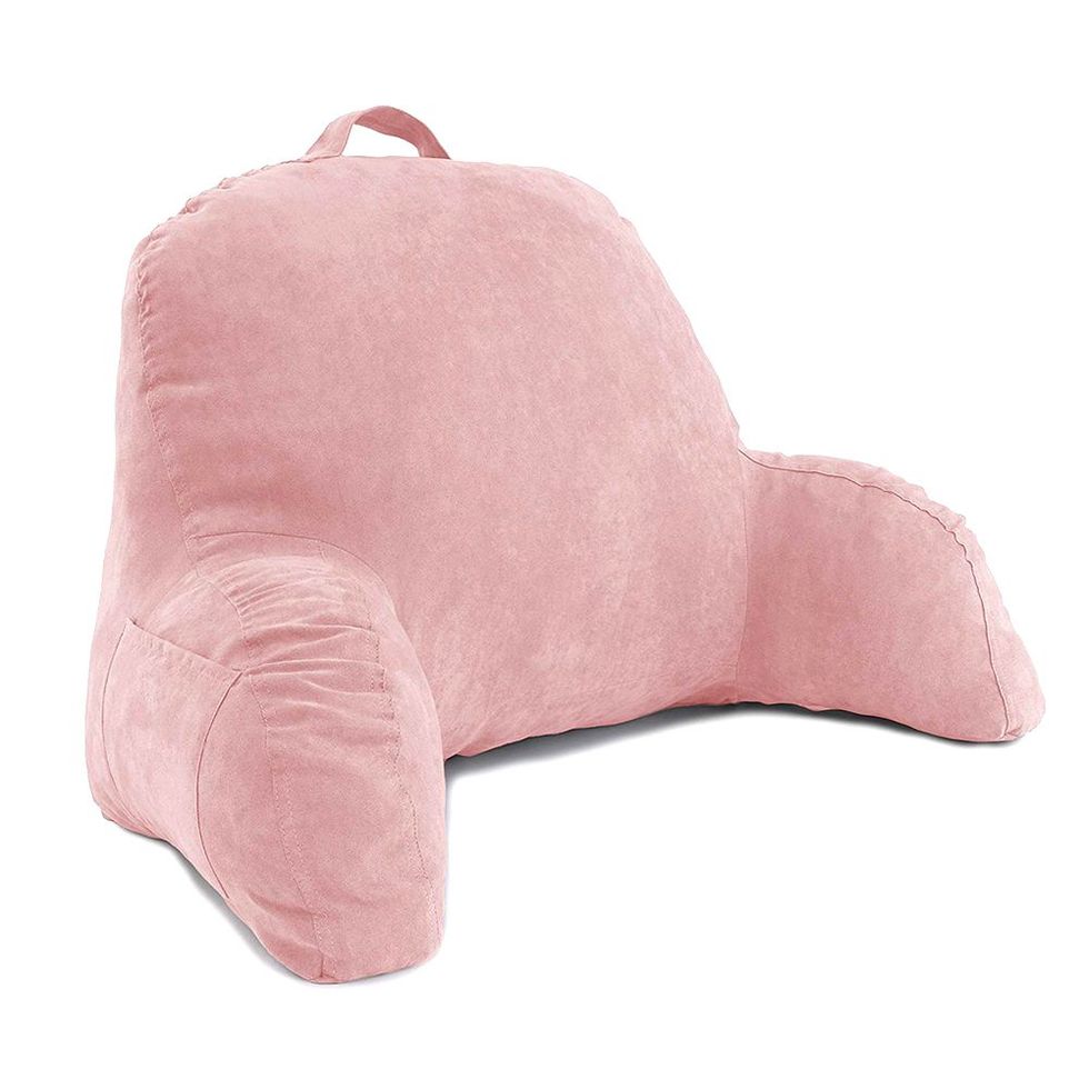 Microsuede Pink Bedrest Husband Pillow 
