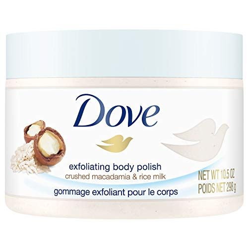 Dove Exfoliating Body Polish Body Scrub in Macadamia & Rice Milk