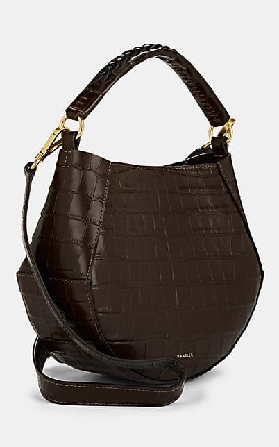 Corsa Mini Crocodile-Stamped Leather Bucket Bag