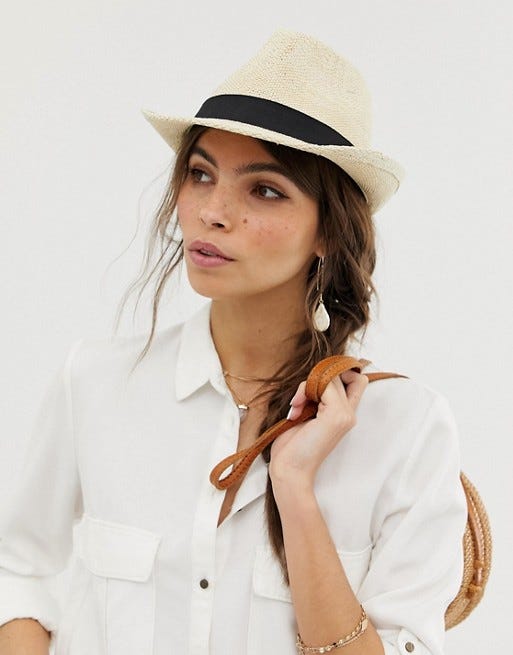 Straw Trilby Hat 
