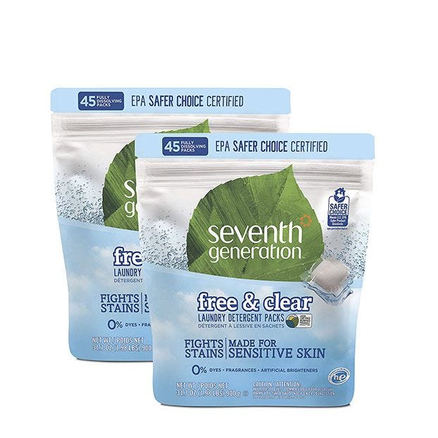 Seventh Generation Laundry Detergent Packs, Free & Clear