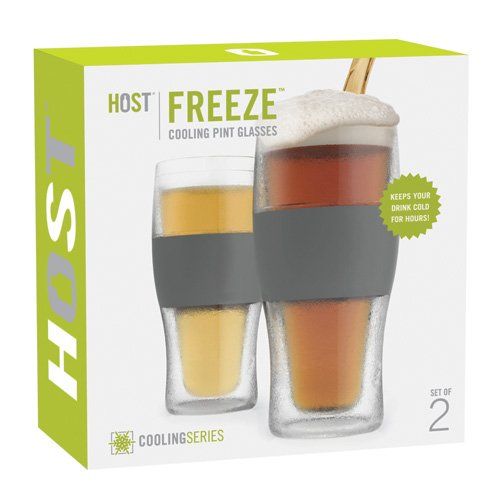 FREEZE  Cooling Pint Glasses (Set of 2) by HOST