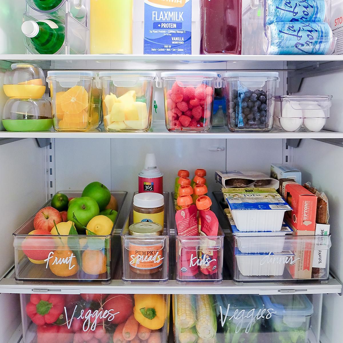 расположение продуктов на полках холодильника