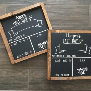 DIY Chalkboard First Day of School Sign