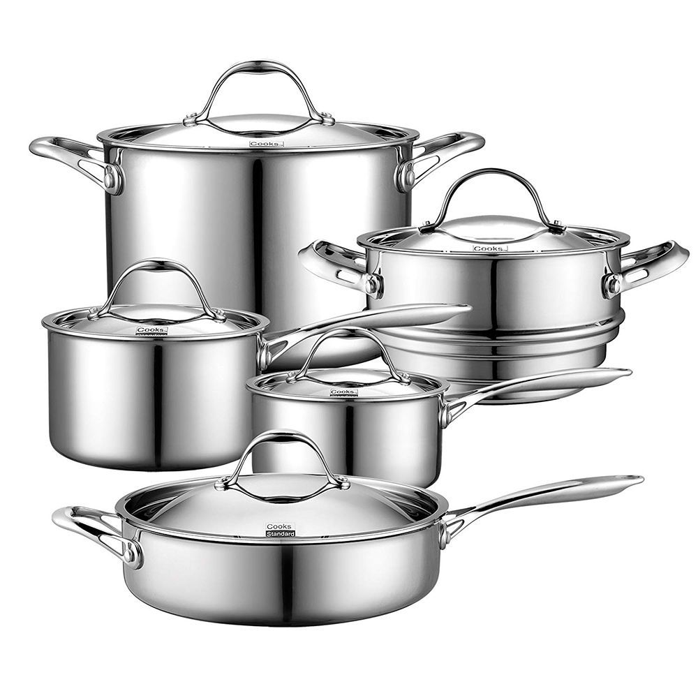 Cooks Standard 10-Piece Stainless Steel Cookware Set