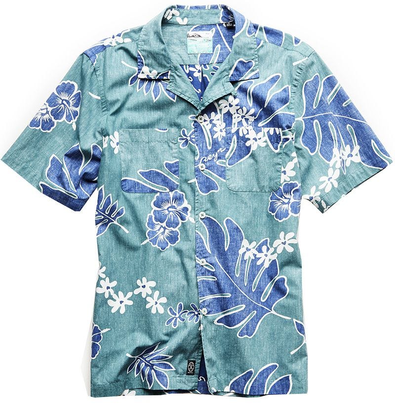 Todd Snyder x Kahala Aloha Shirt in Blue Floral