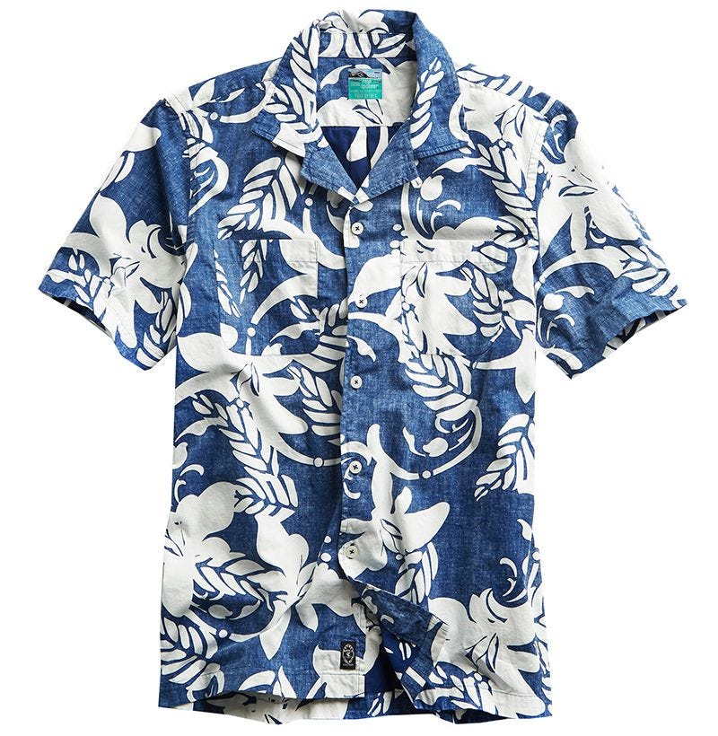 Todd Snyder x Kahala Aloha Shirt in Green Floral