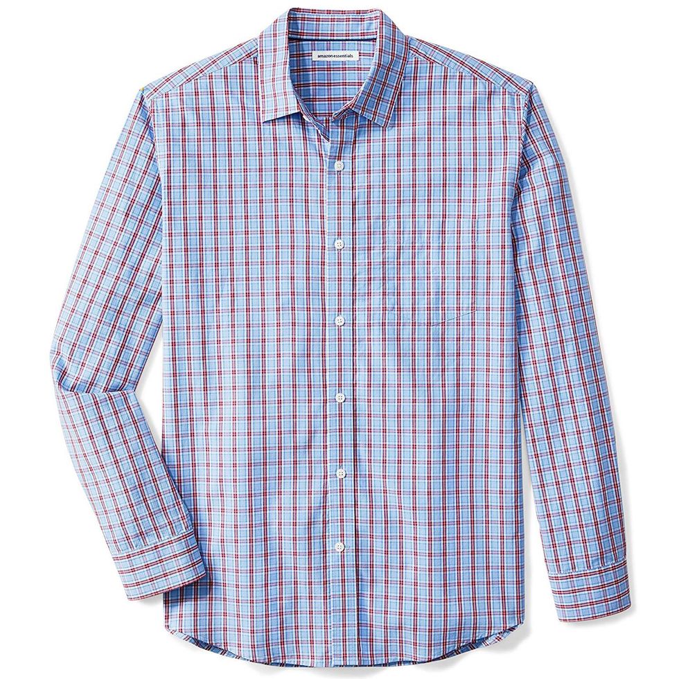 Long-Sleeve Plaid Poplin Shirt