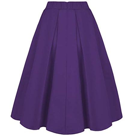 Purple A-Line Skirt With Pockets 
