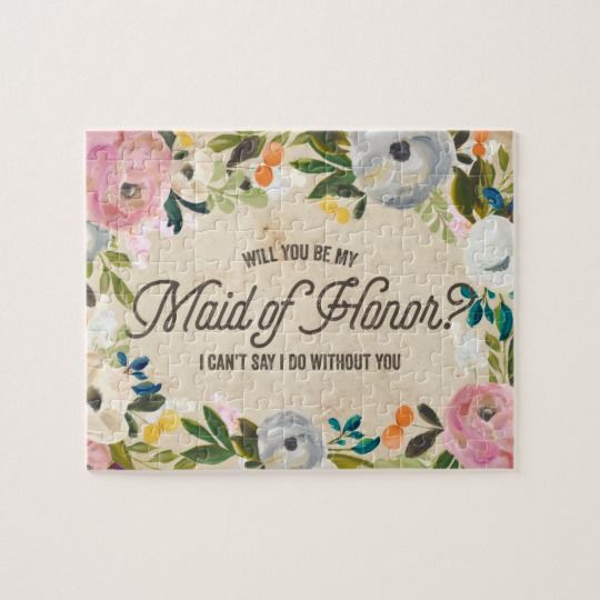 Maid Of Honour Flower Girl Maid of Honor Card Ask Bridesmaid proposal puzzle 