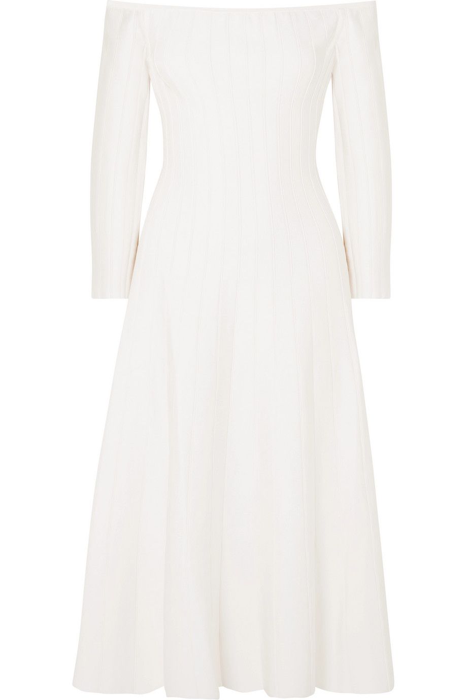 white knit one shoulder dress