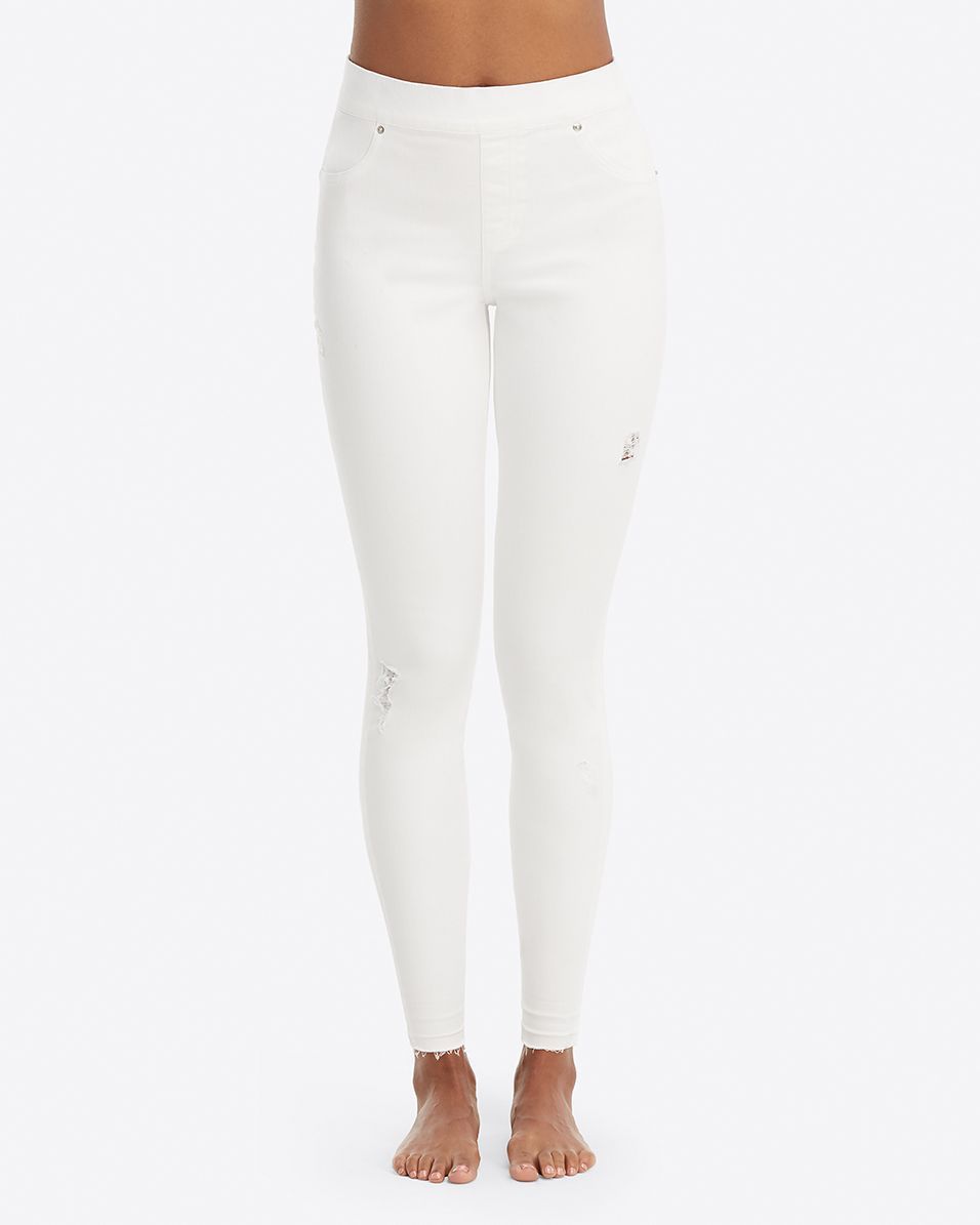 Buy SPANX White Distressed Skinny Jeans, Small at
