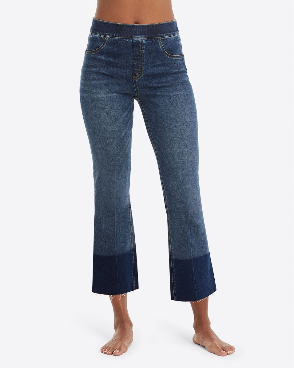 SPANX Cropped Flare Denim, White - Jeans - Bottoms - The Blue Door