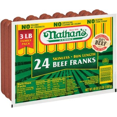Skinless Beef Franks (3 lbs.)