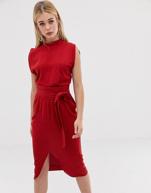 Split Sleeve Midi Dress
