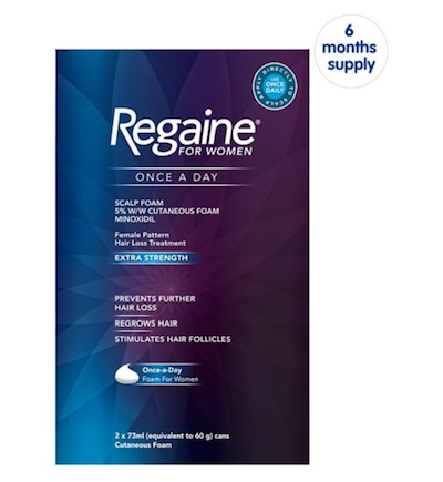 Regaine for Women Once a Day Scalp Foam 5% w/w Cutaneous Foam Minoxidil Extra Strength - 6 Months Supply