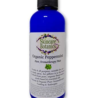 Aromatherapy Organic & Natural Peppermint Room Spray, Pillow & Body Spray | a fresh & natural gentle & all purpose Aromatherapy mist crafted with organic floral waters & pure Essential Oil of English Peppermint | Pure Botanical Ingredients | conta...