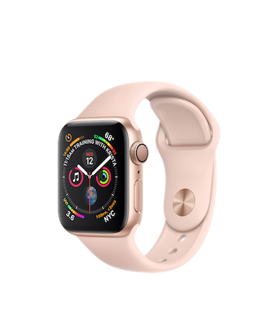 Apple Watch S4 Cell 40mm - Stainless Steel /White Sport Band