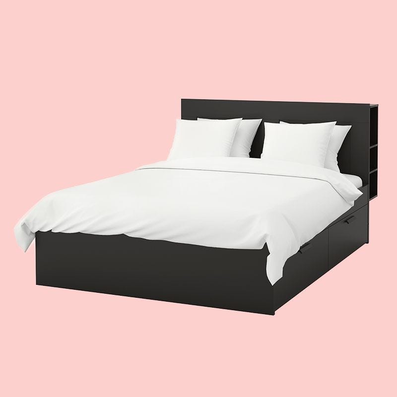 BRIMNES Bed Frame with Storage and Headboard 
