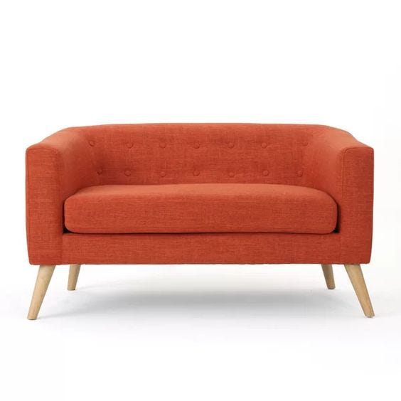 Laurel Modular Sofa (Burnt Orange Velvet), Mid in Mod