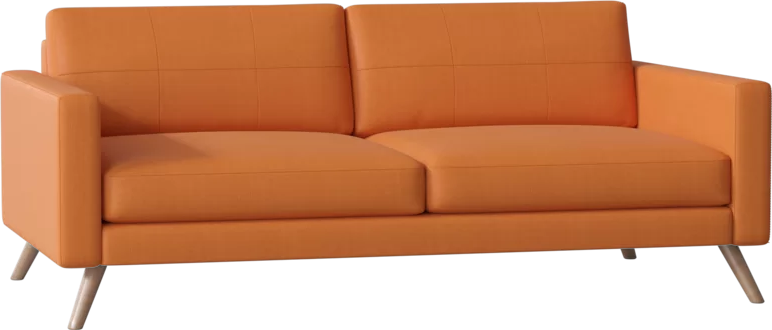 Orange Couches And Leather Sofas, Orange Contemporary Sofa