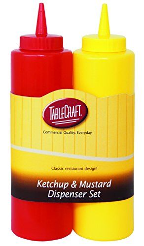 TableCraft 2-Piece Ketchup and Mustard Dispenser Set, 12-Ounce